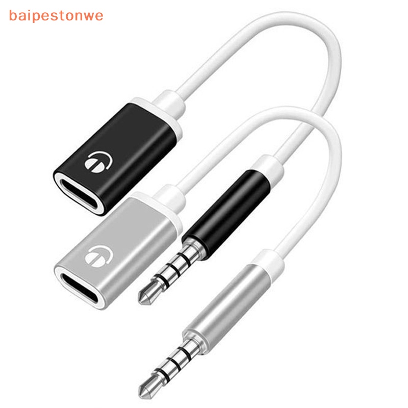 [baipestonwe] 1 Peça 3.5 Mm Macho Para Tipo C Fêmea Fone De Ouvido Conversor De Cabo Auxiliar Plano Adaptador Redondo