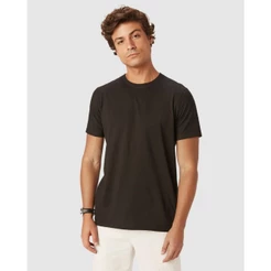 Camiseta Básica Masculina Decote Redondo Com Pesponto Em Algodão