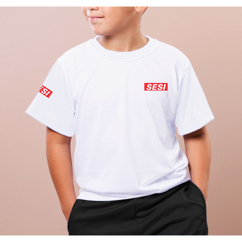 uniforme sesi camiseta unissex infantil e adulto uniforme escolar look em Oferta na Shopee