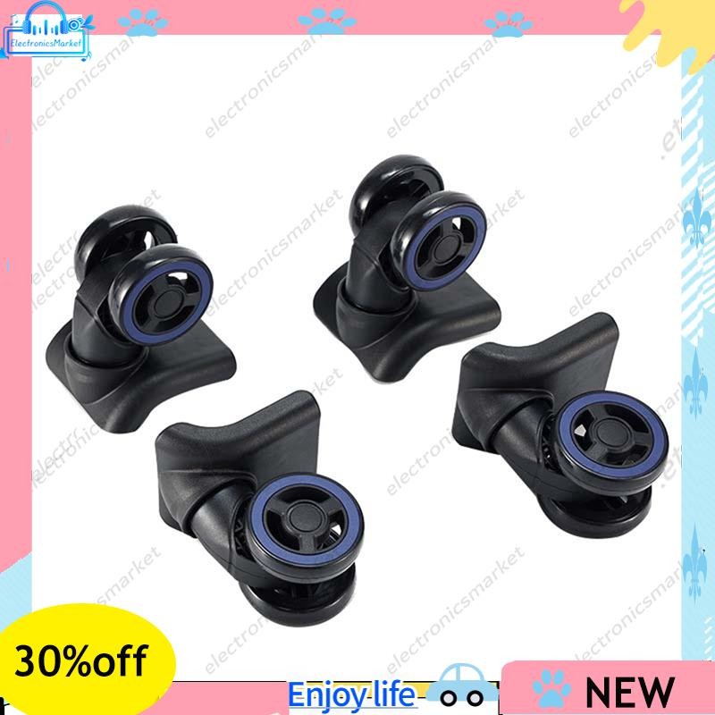 🌹4 Pçs Rodas De Bagagem Mala Dupla Fileira Rolo Kit Reparação Ferragem Resistentes 360 ° Rodízios Giratórios