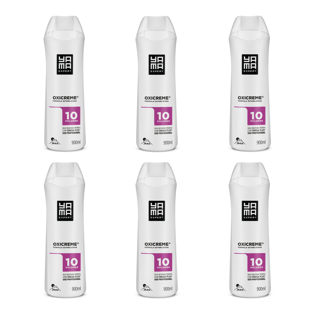 Kit Com 6 Água Oxigenada Cremosa Yamá 10 vol - 900ml