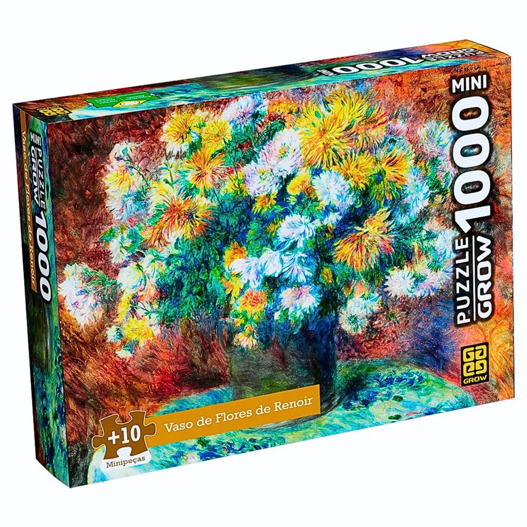 Quebra Cabeça 1000 Peças Vaso de Flores Renoir-4609 Grow - Mom & Baby