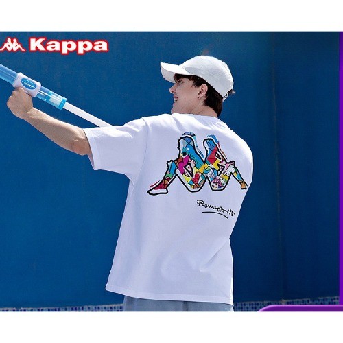 Kappa Kappa Kappa Casal de Manga Curta Conjunta Homens Mulheres Camiseta Esportiva Casual Meia Manga Verão 0127