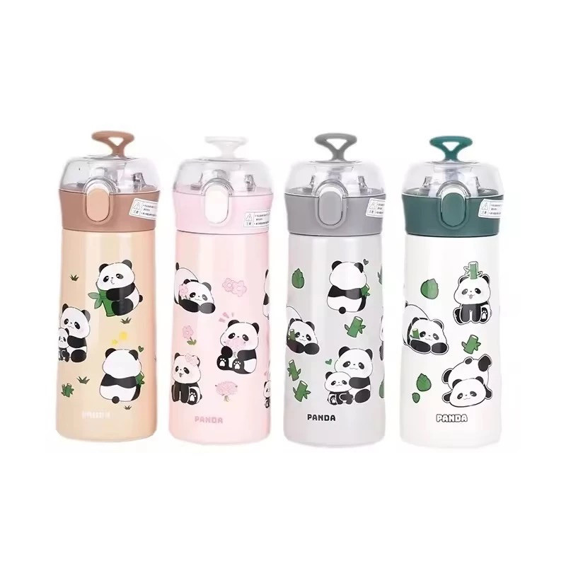 Garrafa Térmica Com Canudo Estampa Panda Aço Inox  500ml—1338 em Oferta na Shopee