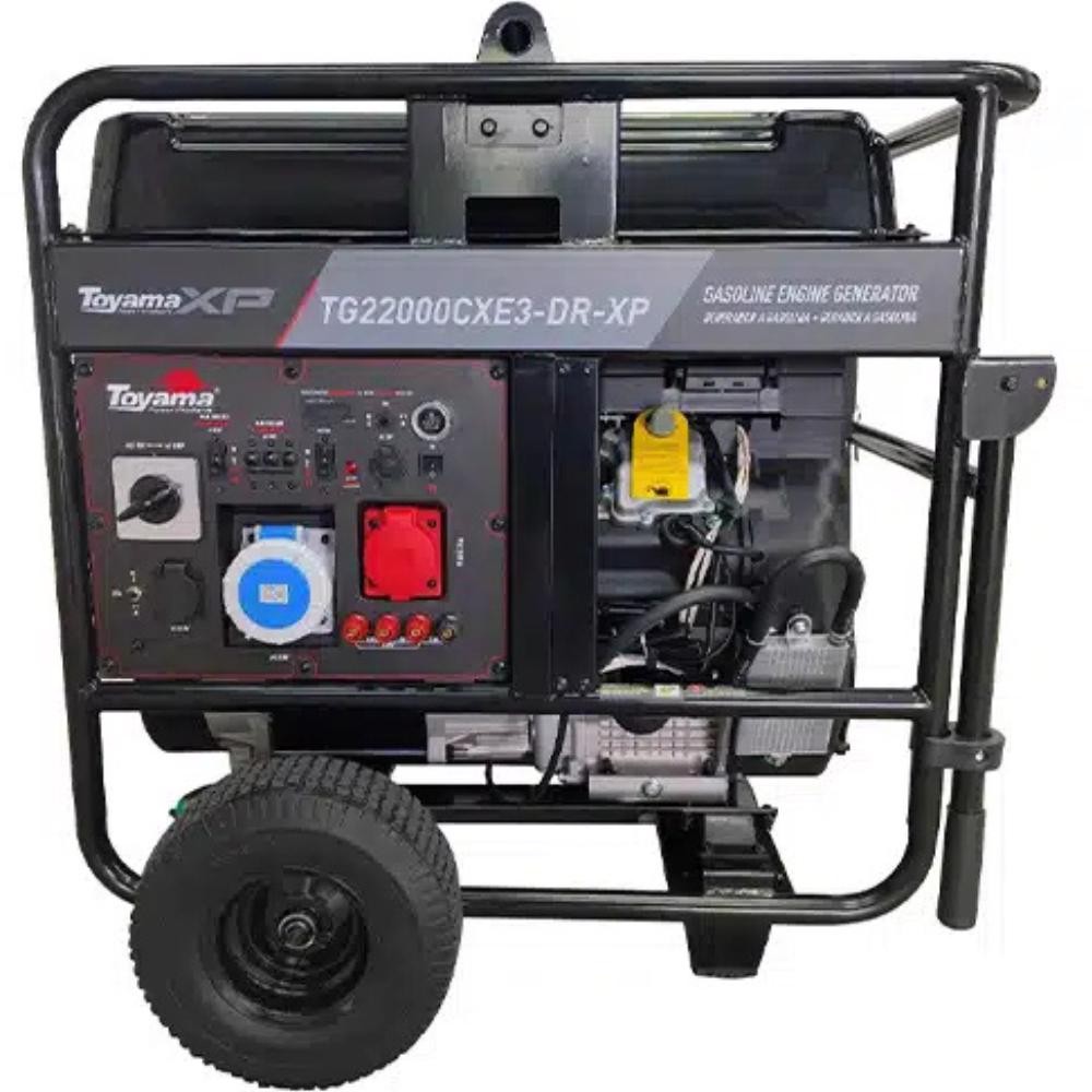 Gerador de Energia à Gasolina 23,75 KVA Partida Elétrica com AVR Mono 220V Trif 380V TOYAMA