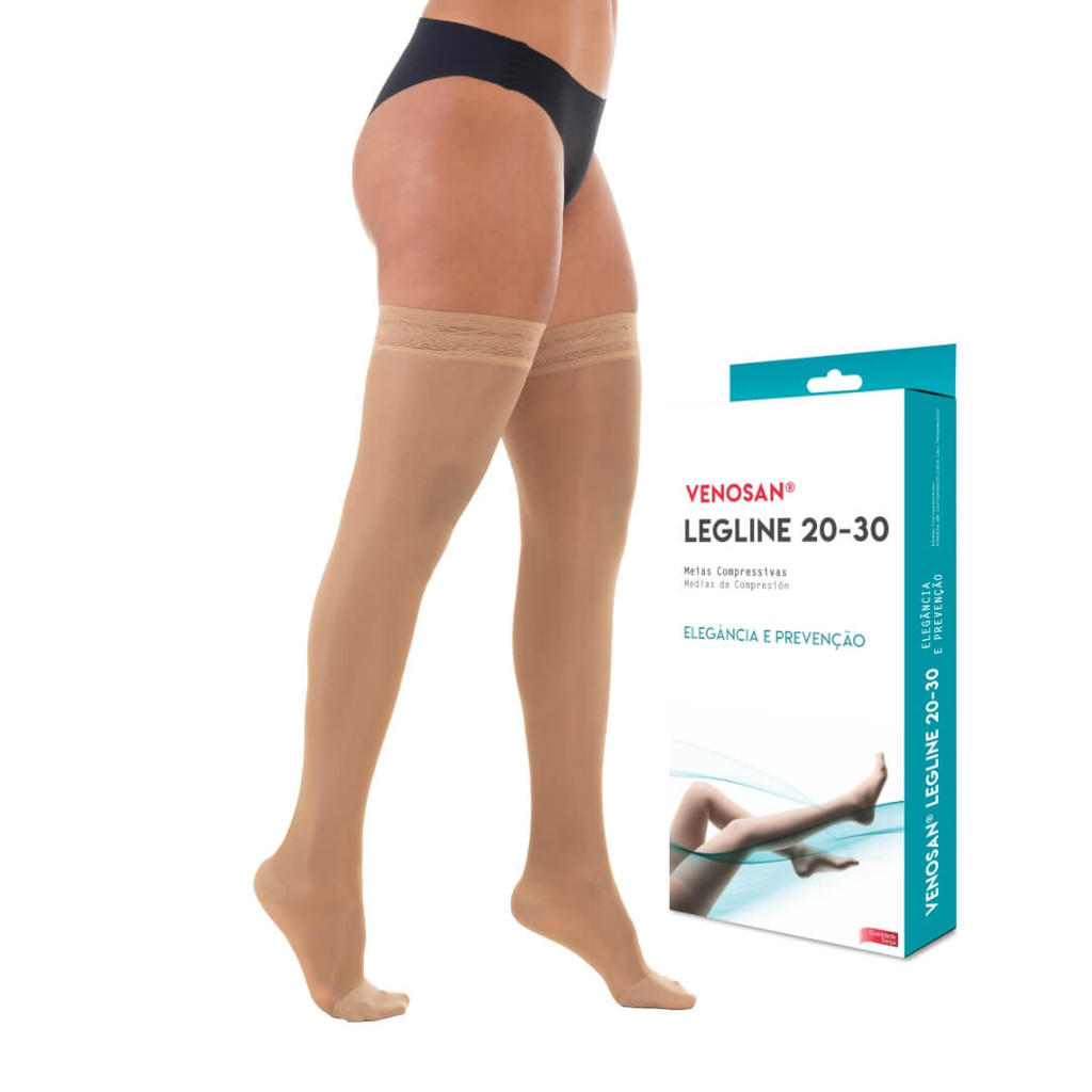 Meia Venosan Legline 20-30 mmHg 7/8 Meia Coxa Cor Olinda
