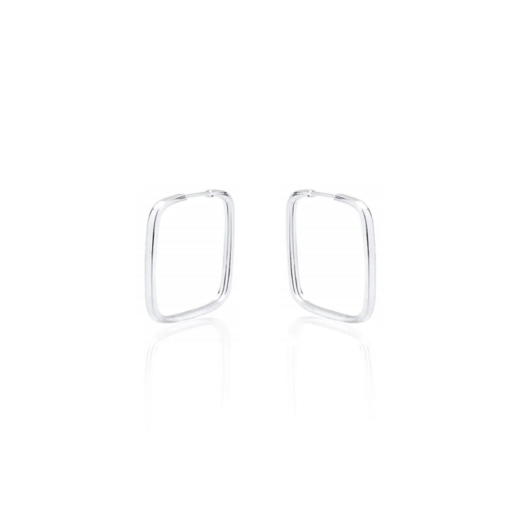 Brincos argola prata 925 quadrado 16mm em Oferta na Shopee