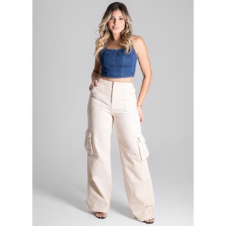 Calça Sarja Sawary Wide Leg - 275485