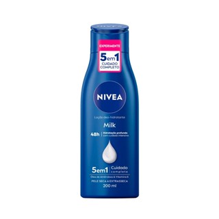 Loção Hidratante Nivea Milk Hidratação Profunda Pele Seca a Extrasseca 200ml