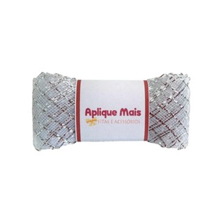 FITA CRINOL COM BRILHO PRATA 38MM - 2 METRO DE CADA
