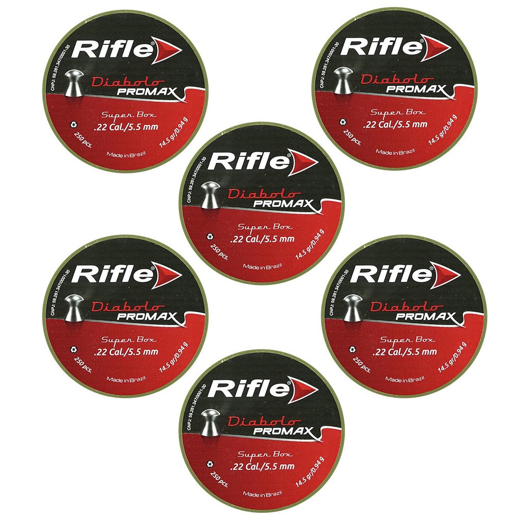 6un Chumbinho 5.5mm Rifle Diabolo Promax - 250un