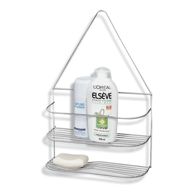 Porta Shampoo Duplo Acqua Cromado N077 Niquelart em Oferta na Shopee