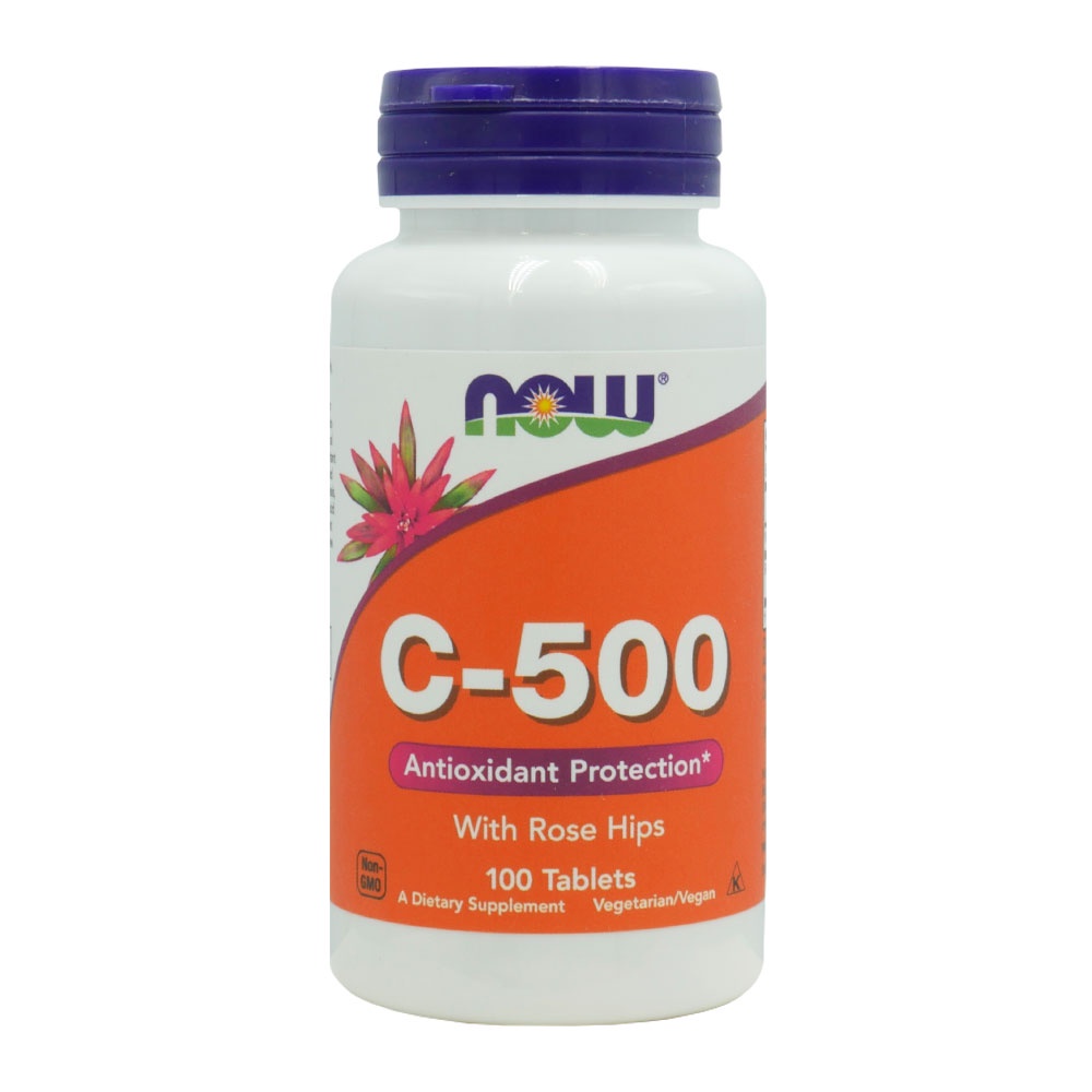 Vitamina C 500mg com Rosa Mosqueta Now Foods 100tab em Oferta na Shopee