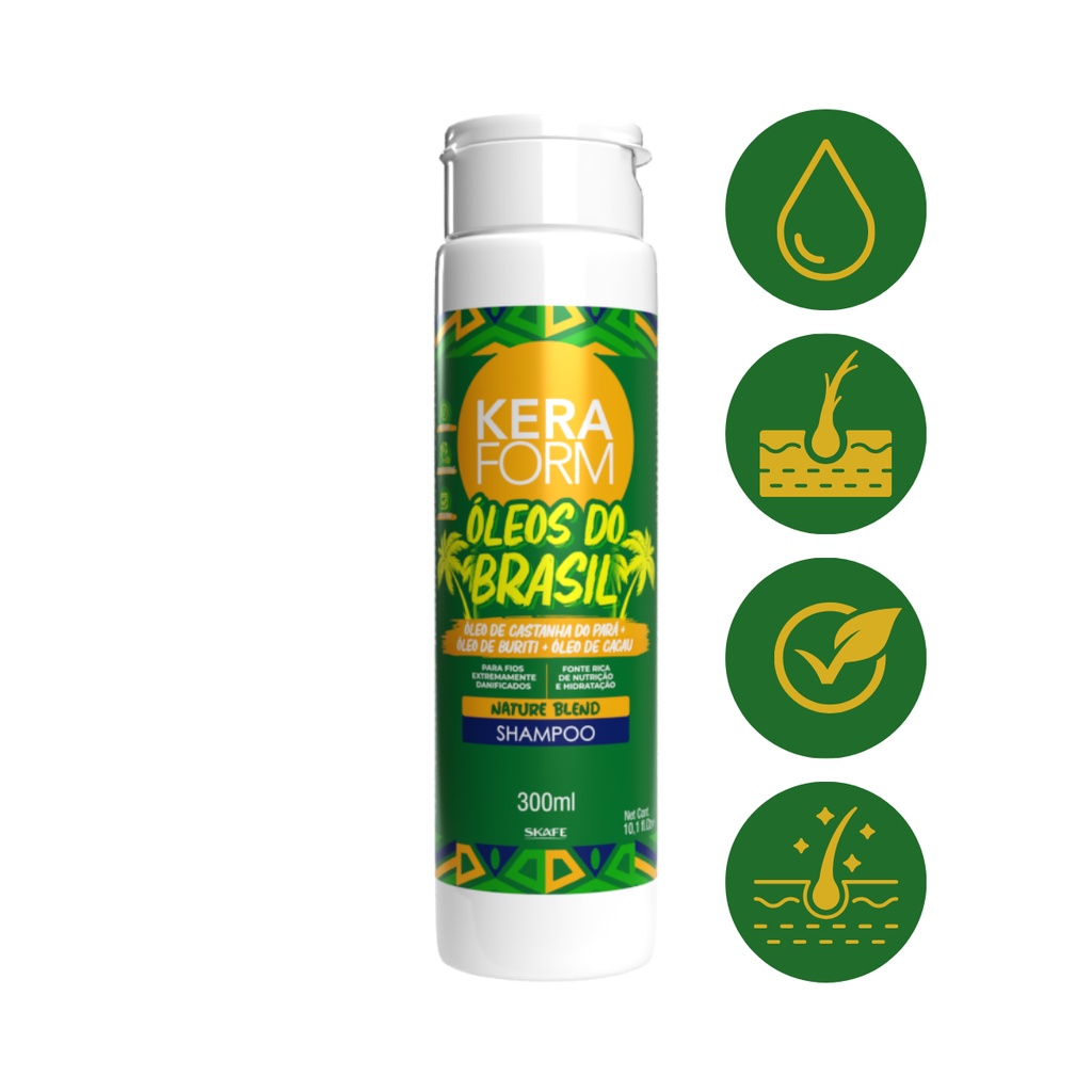 Shampoo Cabelo Danificado Oleos Brasil Keraform 300Ml Skafe