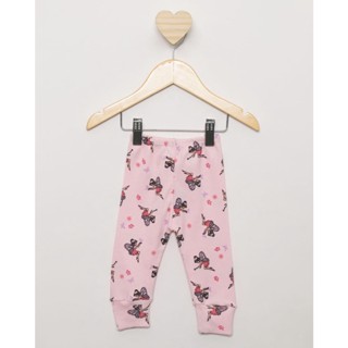 Calça Culote Bebê Com Vira Pé Estampa Sortida Rosa