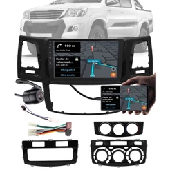 Multimídia 9" Polegadas Toyota Hilux 2014 e 2015 + Câmera Ré + Moldura + Chicote + Adaptador de Antena