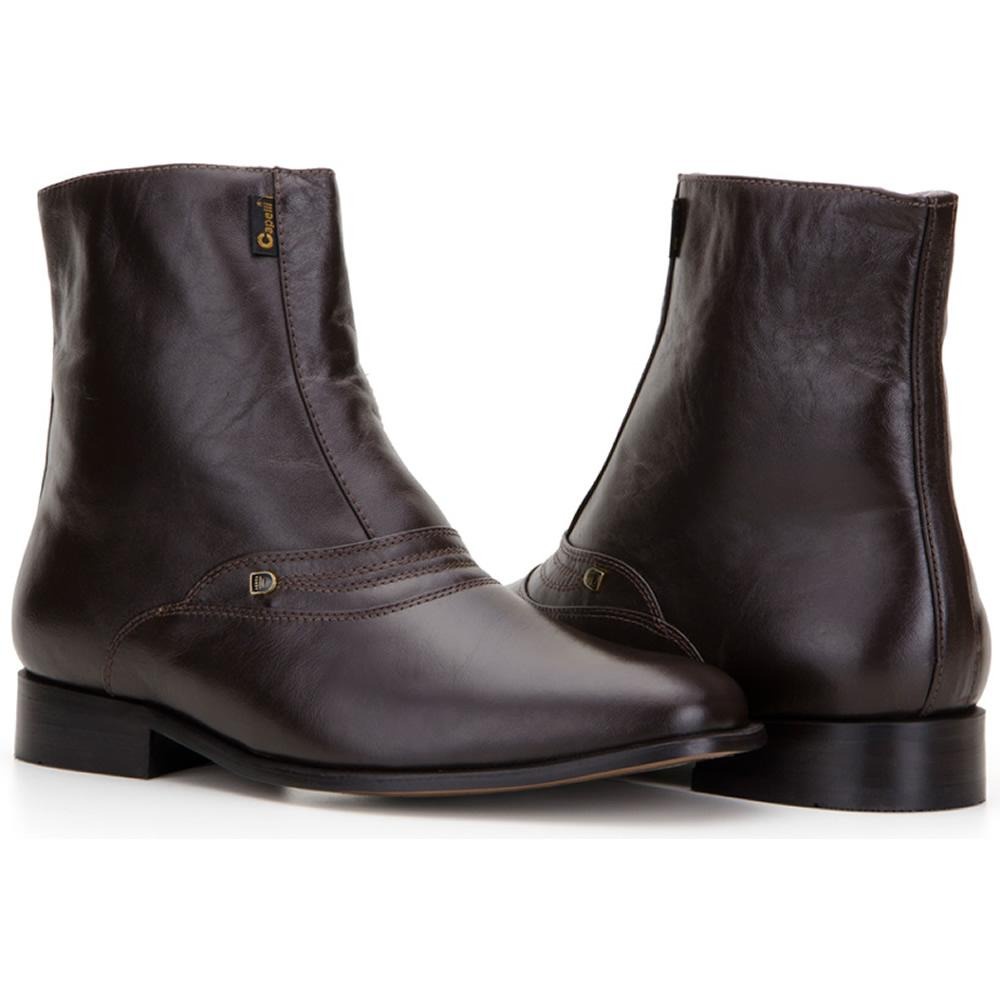 Bota Social Capelli Masculina Em Couro Verniz Com Ziper