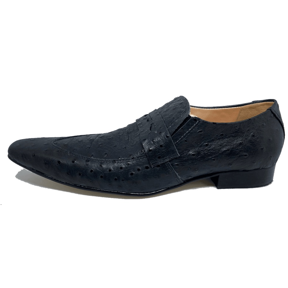Sapato Masculino Italiano em Couro Social Executivo Preto Moon Bico Fino Ref: 433 Preto Preto