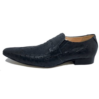 Sapato Masculino Italiano em Couro Social Executivo Preto Moon Bico Fino Ref: 433 Preto Preto