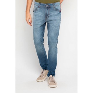 Calça Masculina Jeans Slim Bordado Logo Polo Wear Jeans Médio