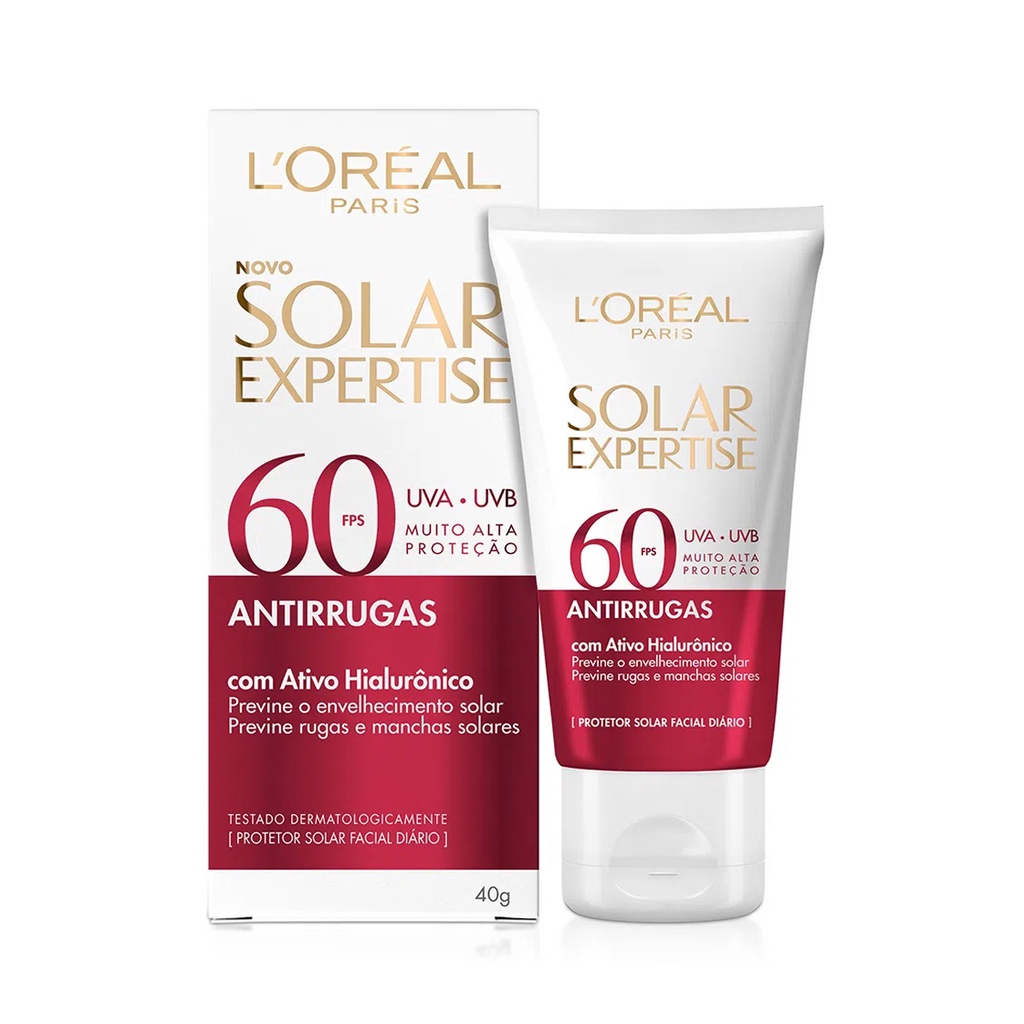 Protetor Solar Expertise FPS60 Antirrugas Loréal Paris 40g em Oferta na Shopee