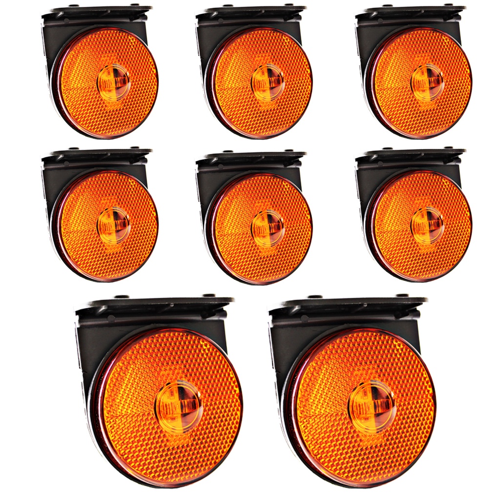8 Lanterna Lateral Caminhão Carreta 88mm LED BIVOLT AM +Suporte