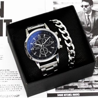 Relógio De Quartzo Masculino Pulseira De Aço Inoxidável Para Homens Casual