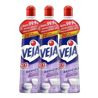 Kit com 3 Limpadores Banheiro Veja Squeeze 500ml Lavanda