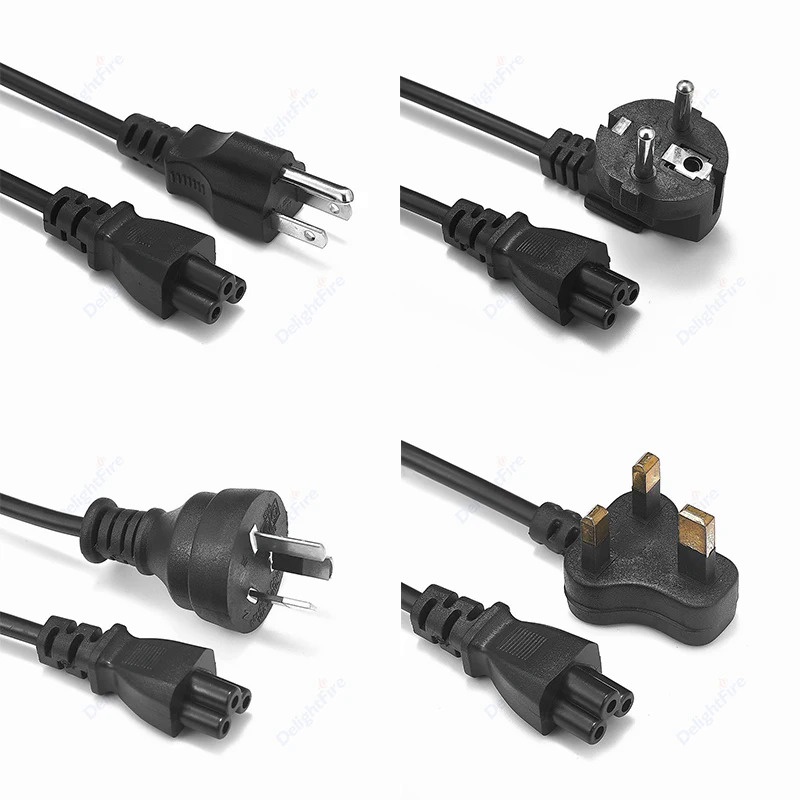 Cabo De Alimentação Para Notebook 1.2m 1.5m 6ft USA Plug IEC C5 AC Adaptador Dell Lenovo Monitor LG TV