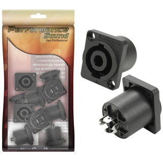10x Jack Fêmea Speakon 4 polos Painel - Premium Pro 2 Furos