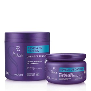 Kit Siàge Revela Os Cachos: Creme Para Pentear 500g + Máscara Capilar 250g