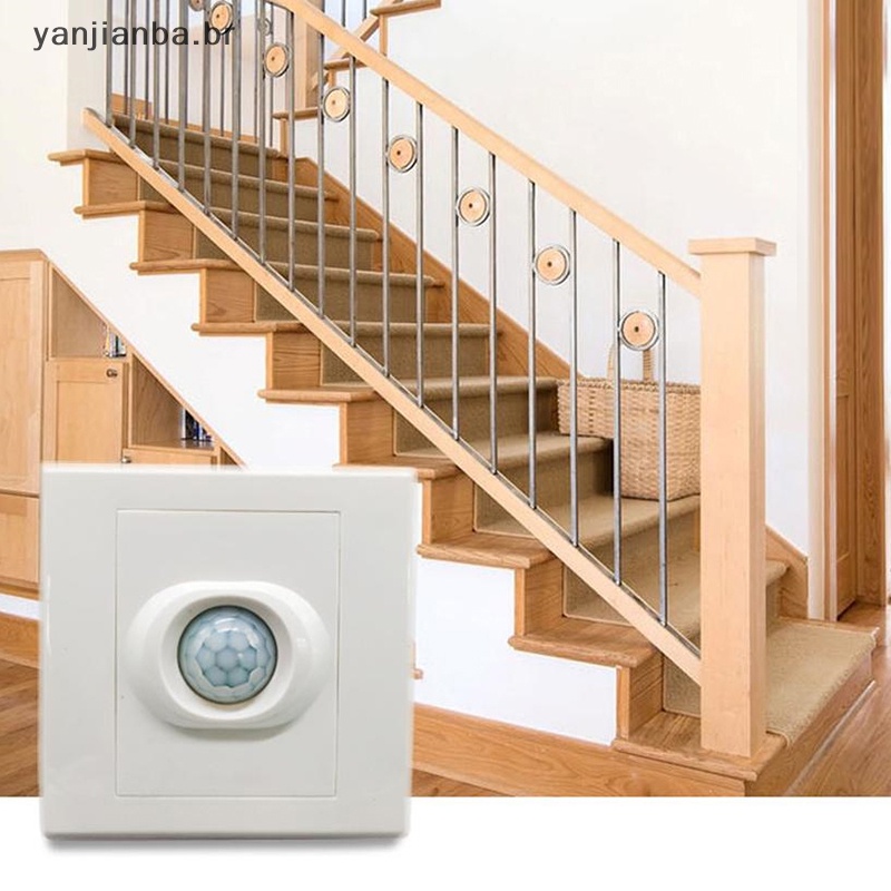 YANBA Interruptor LED PIR Sensor De Movimento De Luz Infravermelha De Detecção Automática Do Corpo Humano Liga E Desliga Inteligente Para Escada De Corredor BR