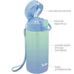 Copo Garrafa Infantil Termico Inox Parede Dupla Buba