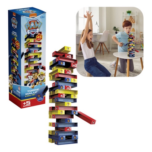 Jogo Torre Maluca Patrulha Canina Caiu Perdeu Grow Lançamento Brinquedo Divertido Grow Original Jogo de mesa de tabuleiro Amigos Aniversário Estilo Jenga Chase Marshall