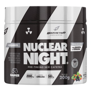Pré Treino Noturno Beta Alanina Arginina Sem Cafeína Nuclear Night 200g Bodyaction
