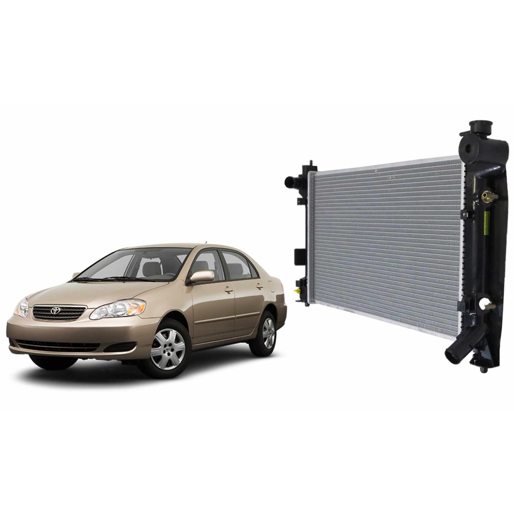 Radiador Toyota Corolla / Fielder 1.8 16V 2002 a 2008 Automático com Ar - Barra Parts -  164100D300
