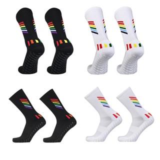 Novas Meias De Futebol De silicone Coloridas Diagonais Antiderrapantes E Respiráveis Absorventes Para O Suor