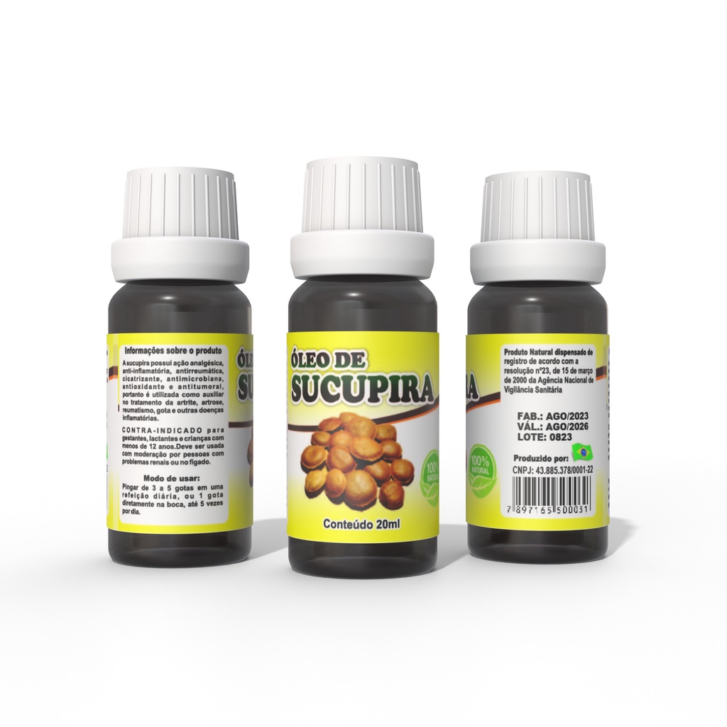 6x Óleo de Sucupira - 100% vegetal, natural e vegano