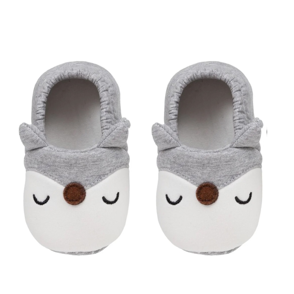 Pantufa Bebê Raposa Cinza Antiderrapante - Buba em Oferta na Shopee