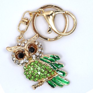 1un Chaveiro Argola Cordão Gancho Coruja Pássaro Strass Colorido COR ALEATÓRIA