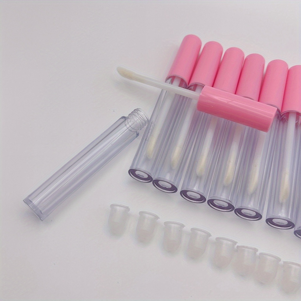 5/10 PCS Tubo Vazio De Batom Brilho Labial 3ml Frascos De Bálsamo Refilável Transparente Para Meninas Femininas