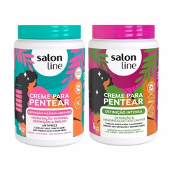 Kit Creme De Pentear Definição Máxima + Intensa Salon Line 1Kg