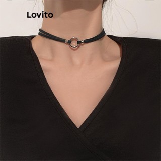 Lovito Colares Chocker De Metal Casual Liso Colorblock Para Mulheres LFA11679