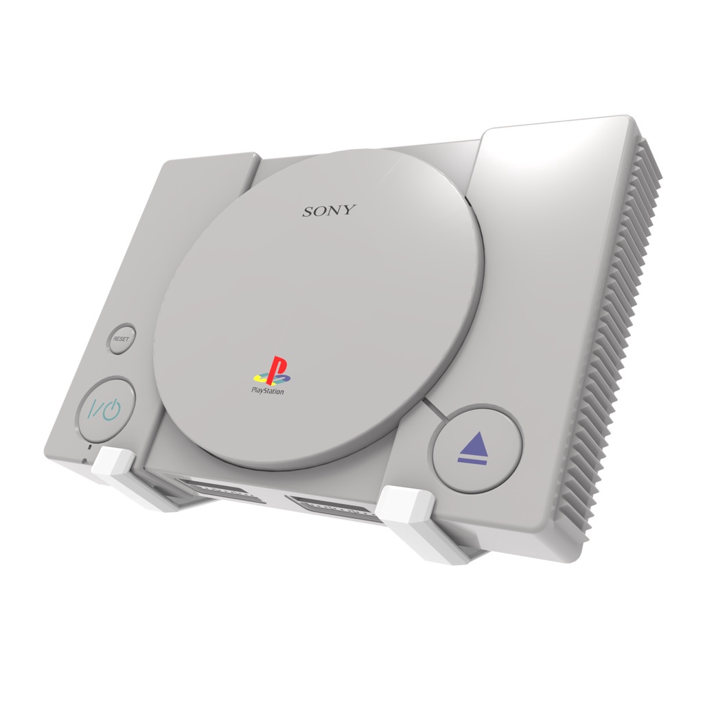 Suporte Expositor de Mesa Compatível com PlayStation 1 PS1 Cor Branco
