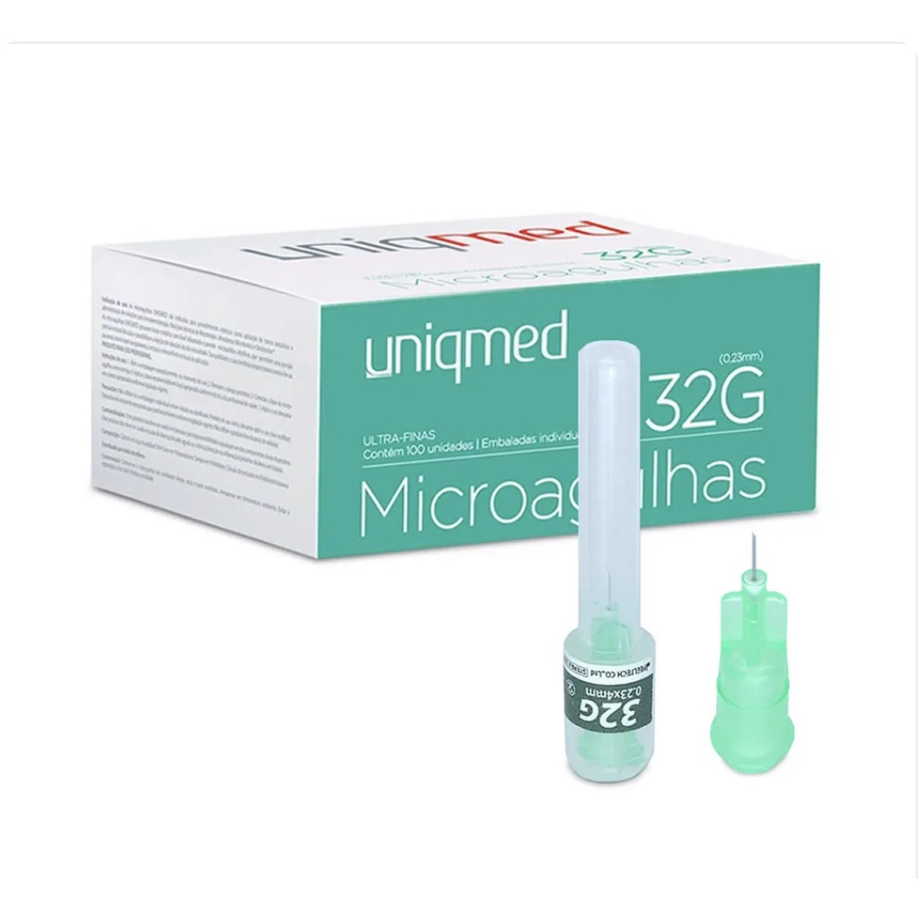 Microagulha / Agulha de Lebel 32G X 4mm UNIQMED - 1 UNIDADE