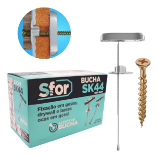 Kit Bucha Nylon Sk44 P/ Gesso Drywall Bloco Com Parafuso Philips 10pcs Sfor em Oferta na Shopee