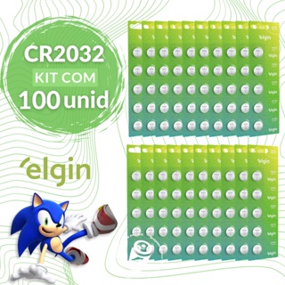 100 Baterias CR2032 3V Tipo Moeda Litio Lithium Elgin Energy - 20 Cartelas C/ 05 Unidades em Oferta na Shopee