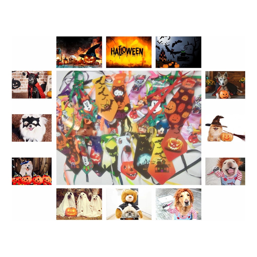 Kit 200 Gravatinhas De Halloween Banho e Tosa Pet Shop