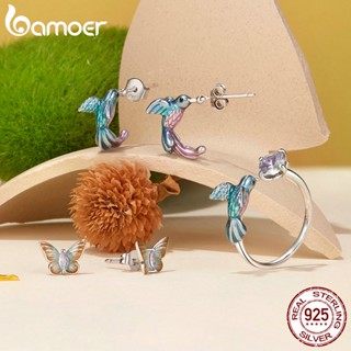 Bamoer 925 Sterling Sliver Stud Brincos De Mola Romântica De Cerejeira Desenho De Jóias Estilo Floresta Presentes Para Mulheres
