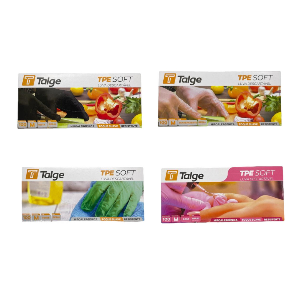 Luva Descartável TPE SOFT TALGE C/100UN em Oferta na Shopee